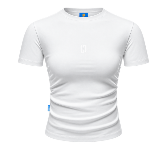 Default women’s cropped white baby T-shirt