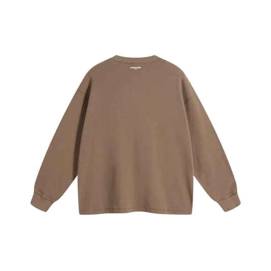 Brown waffle long sleeve sweatshirt