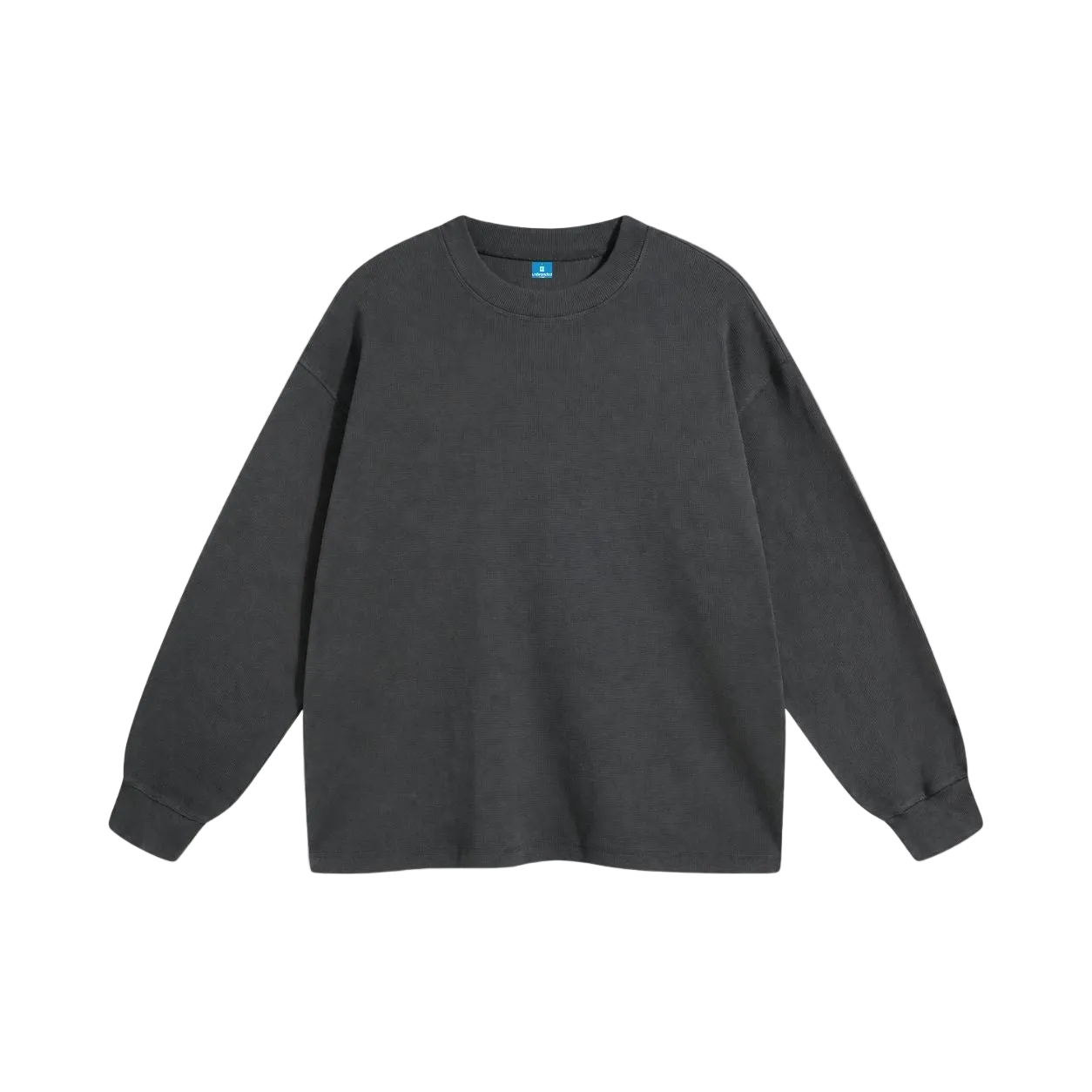 Dark grey waffle long sleeve sweatshirt