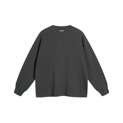Dark grey waffle long sleeve sweatshirt
