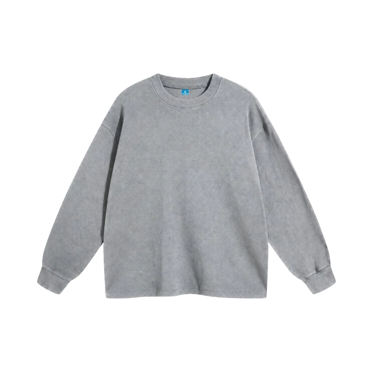 Grey waffle long sleeve sweatshirt