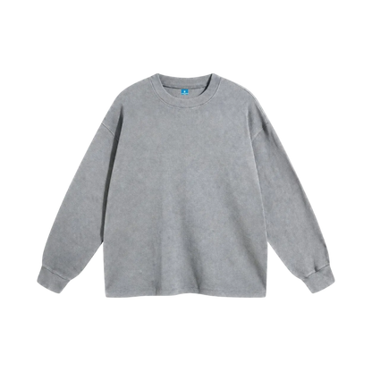 Grey waffle long sleeve sweatshirt