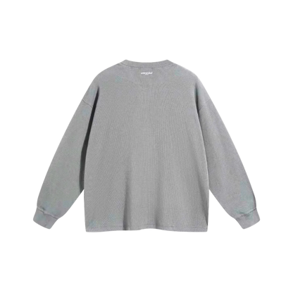 Grey waffle long sleeve sweatshirt