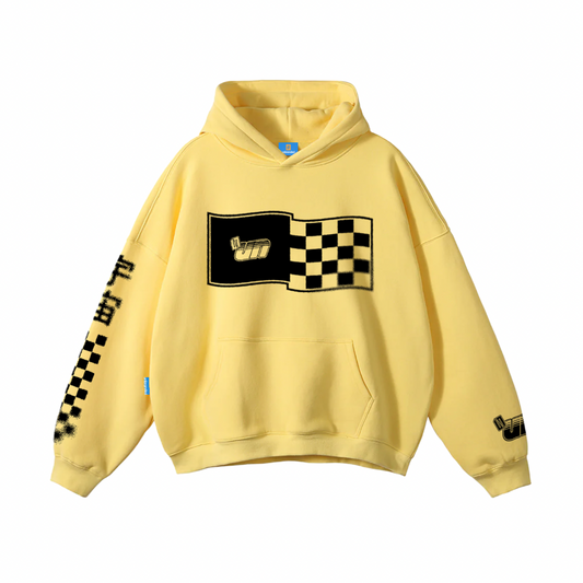 Yellow oversized racer hoodie