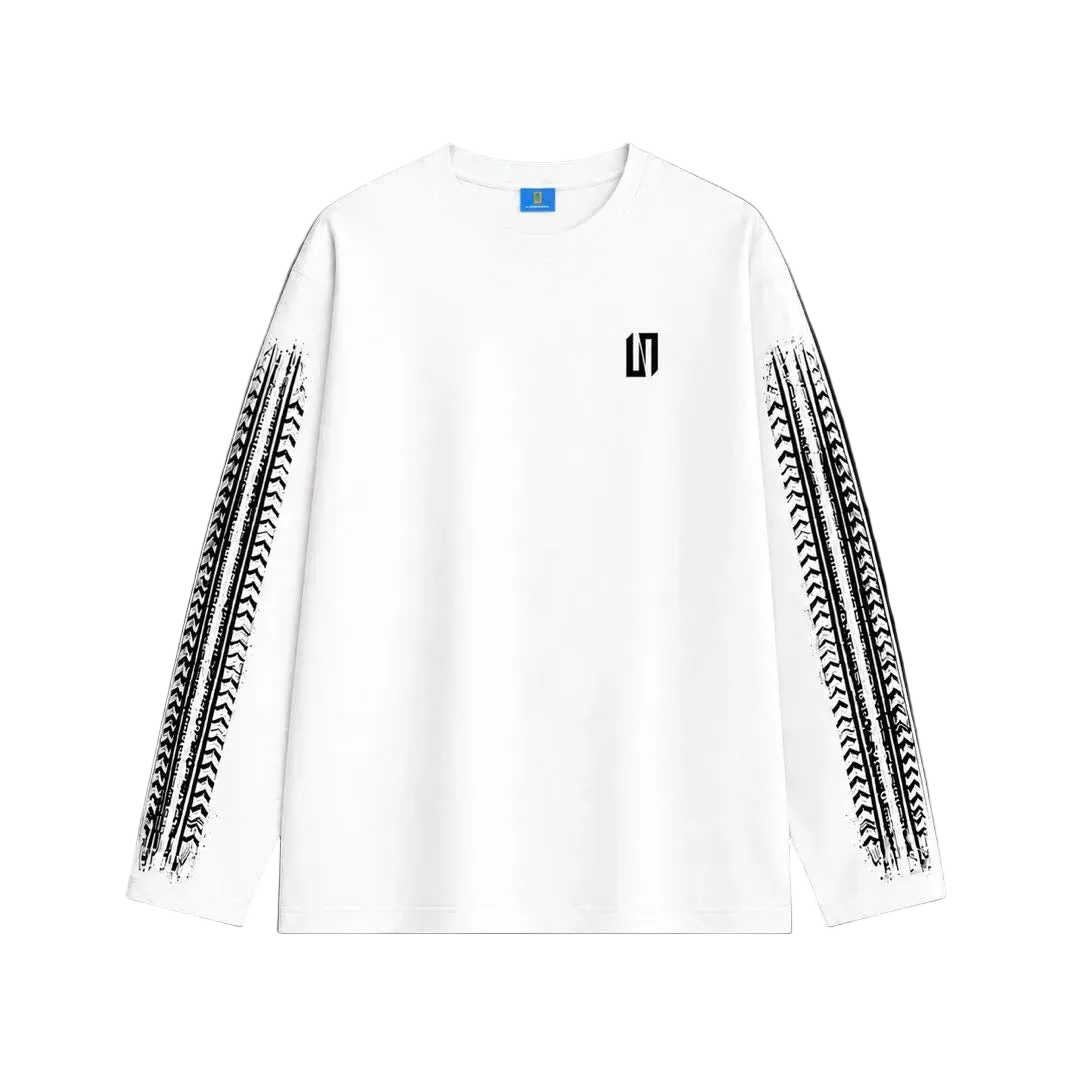 White long sleeve racer tee