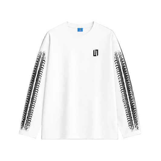 White long sleeve racer tee