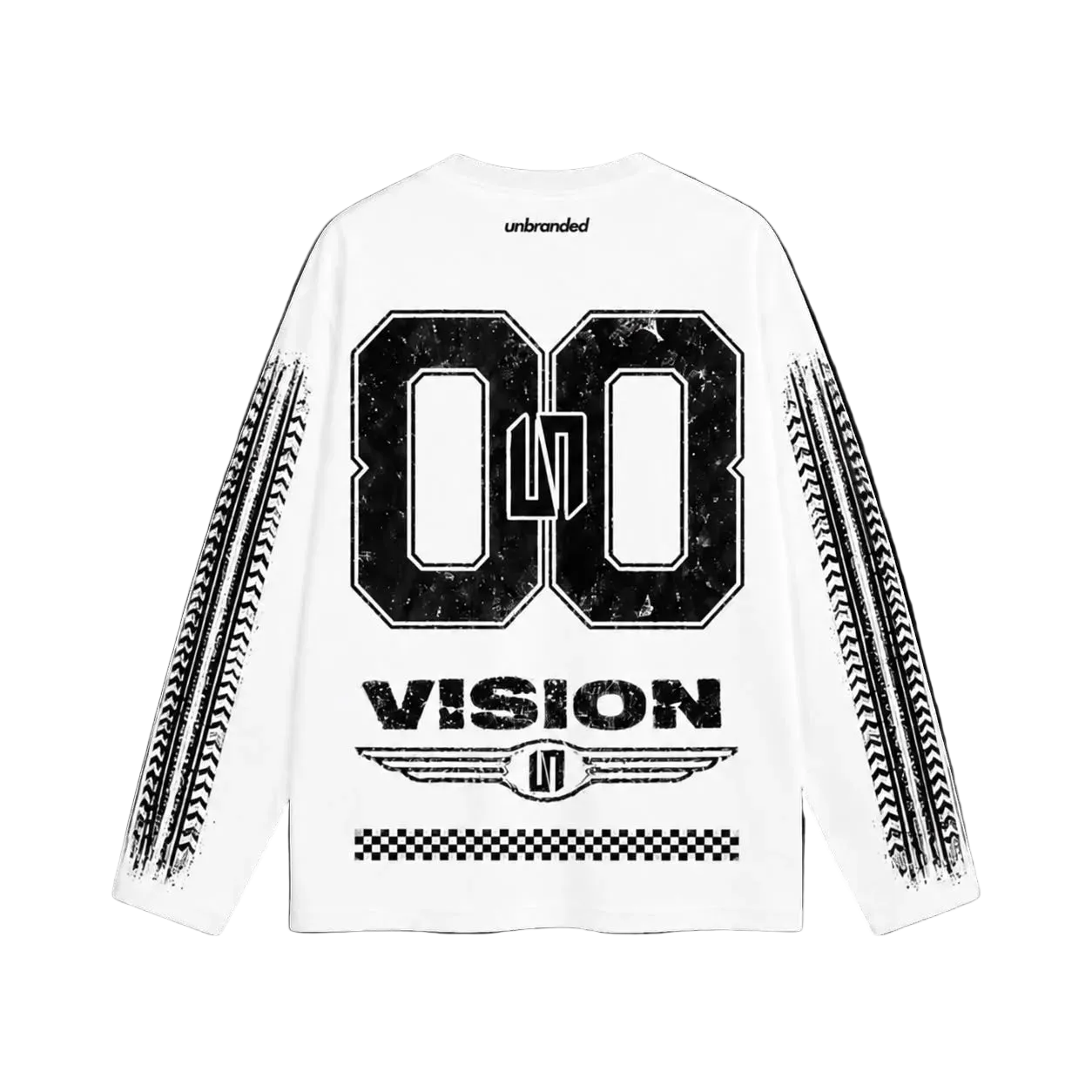 White long sleeve racer tee