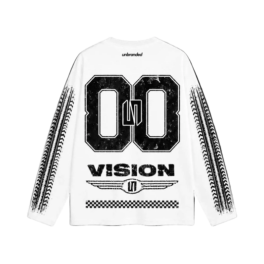 White long sleeve racer tee