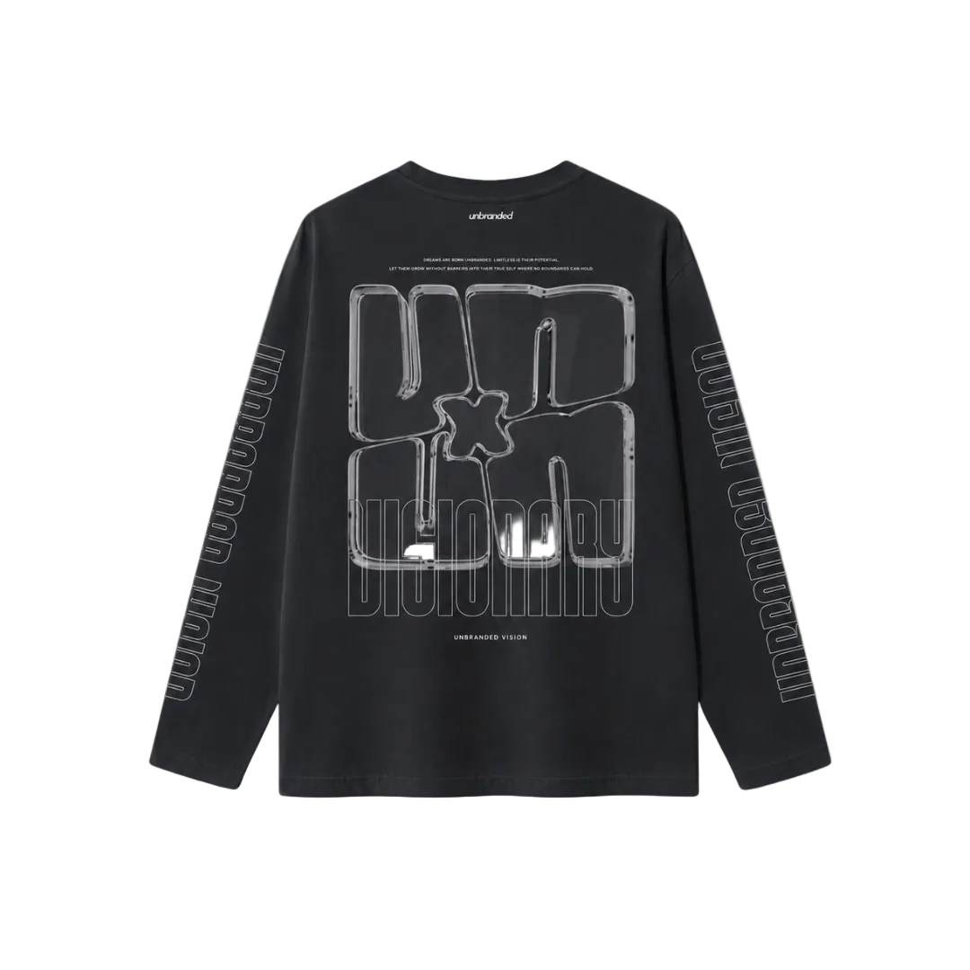 Charcoal long sleeve visionary tee