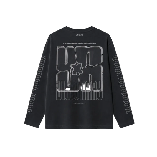 Charcoal long sleeve visionary tee