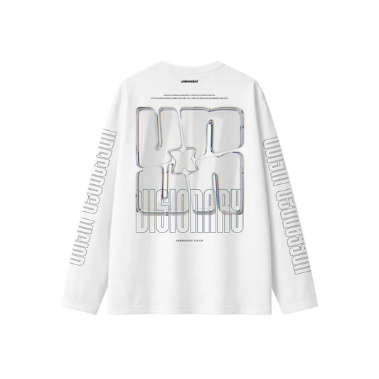 White long sleeve visionary tee