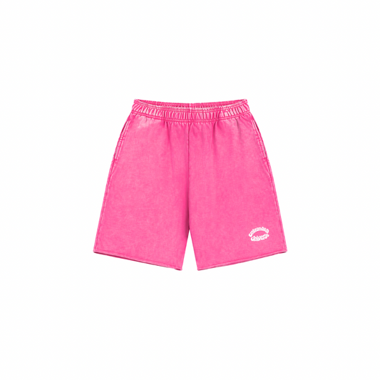 Pink universe wash shorts